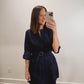 The Annapolis Dress | Navy Eyelet Church Shirt Dress