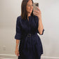 The Annapolis Dress | Navy Eyelet Church Shirt Dress