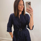 The Annapolis Dress | Navy Eyelet Church Shirt Dress