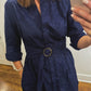 The Annapolis Dress | Navy Eyelet Church Shirt Dress