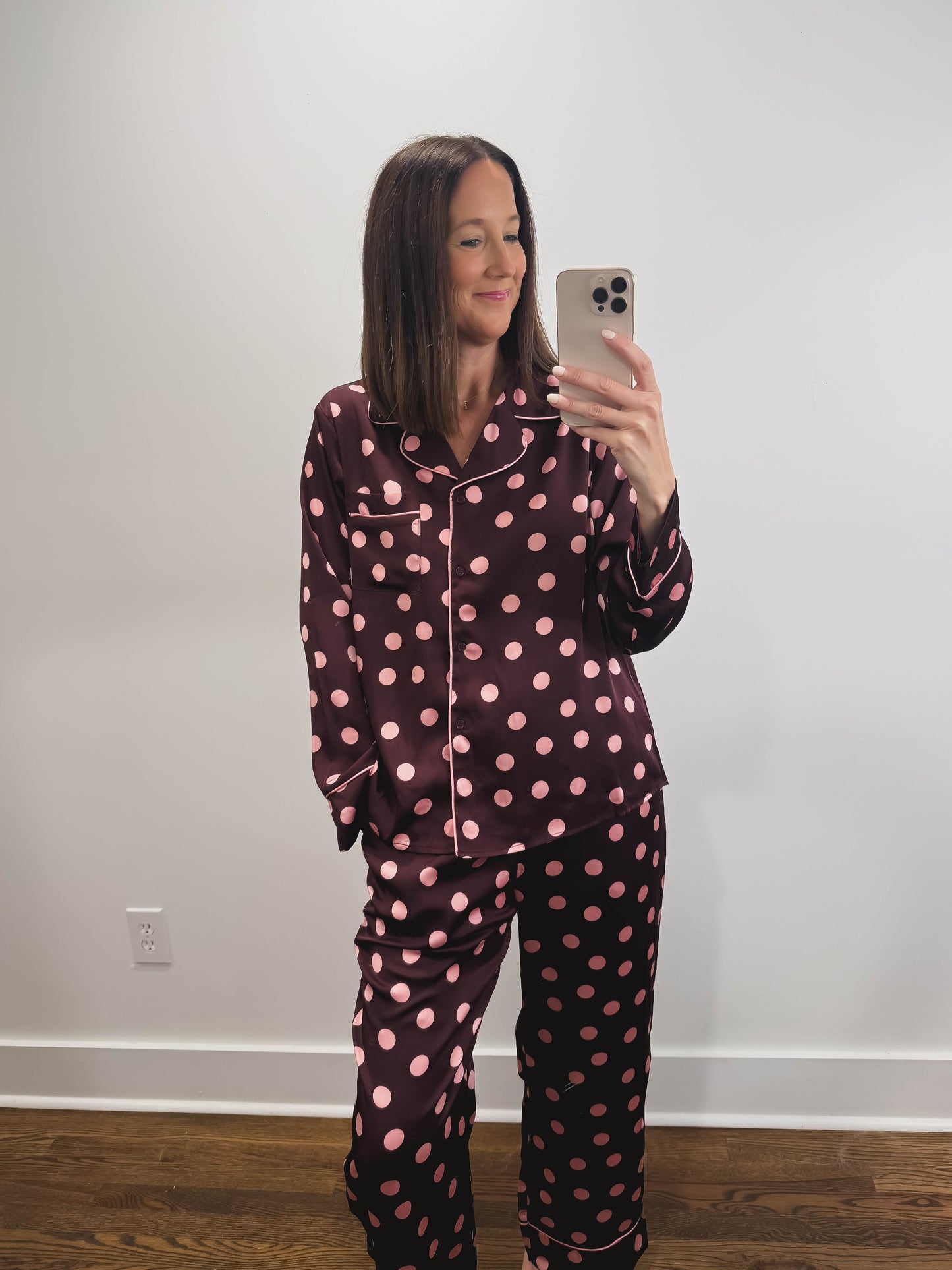 The Dottie Pajama Set in Burgundy