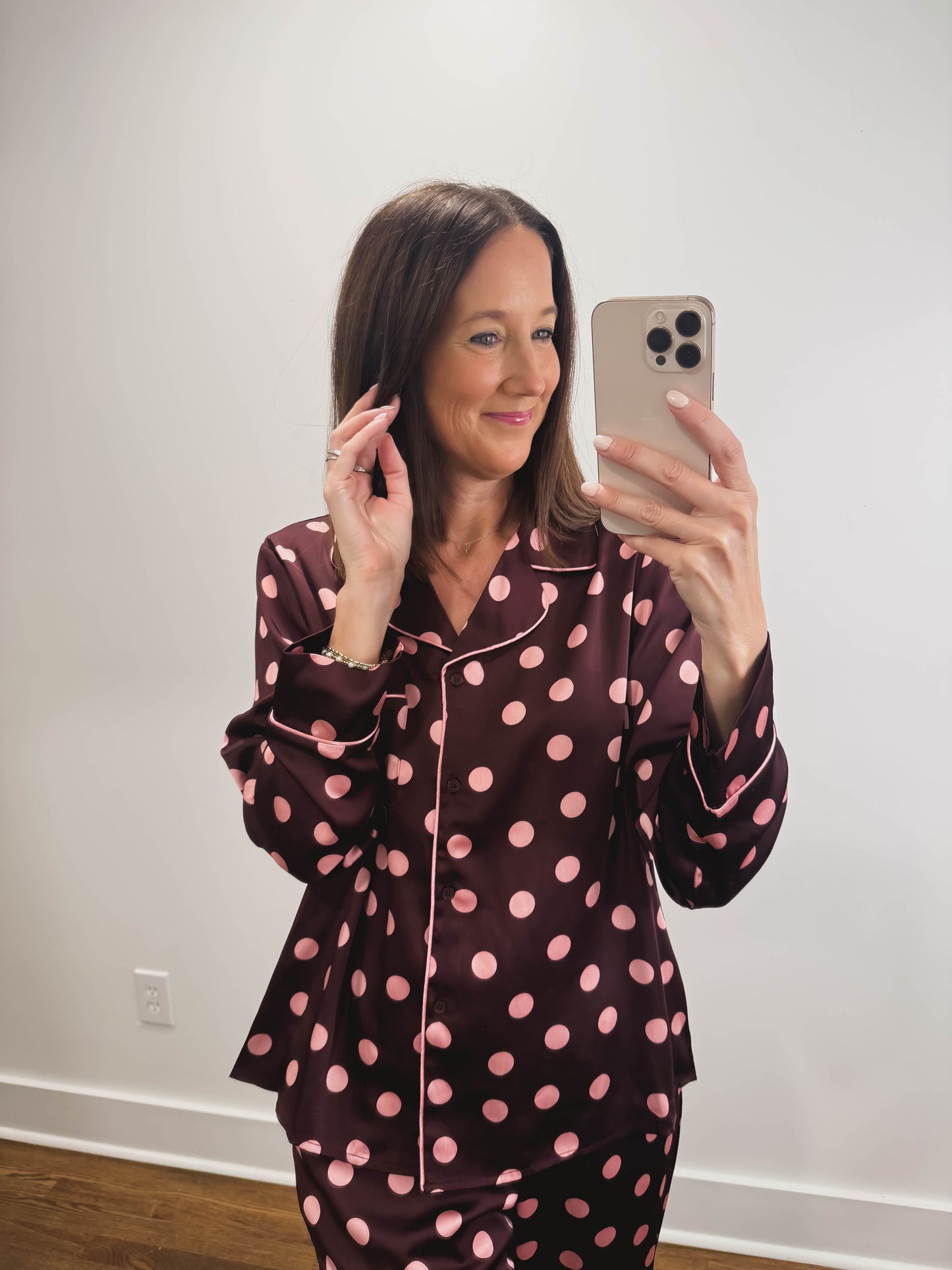 The Dottie Pajama Set in Burgundy