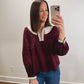 The Rosalie Ric Rac Blouse in Burgundy