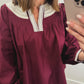 The Rosalie Ric Rac Blouse in Burgundy