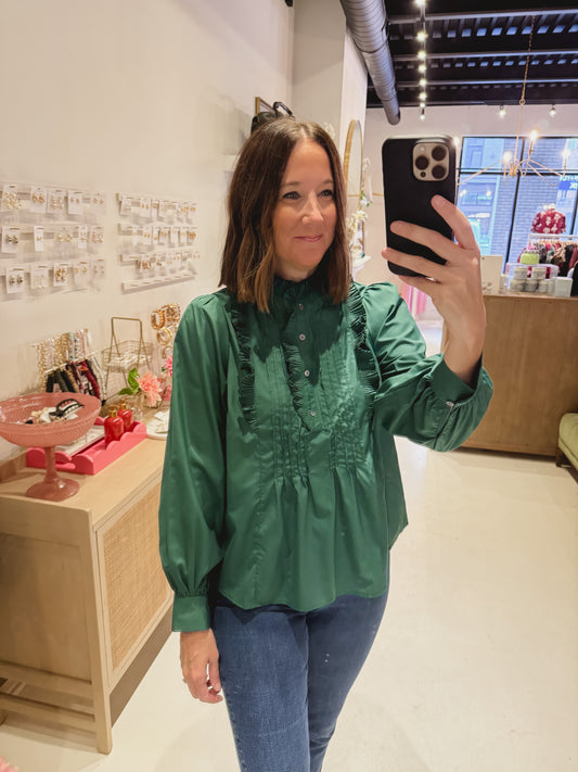 The Sorrel Top in Dark Green