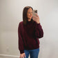 Nelly Mock Neck Pullover in Burgundy