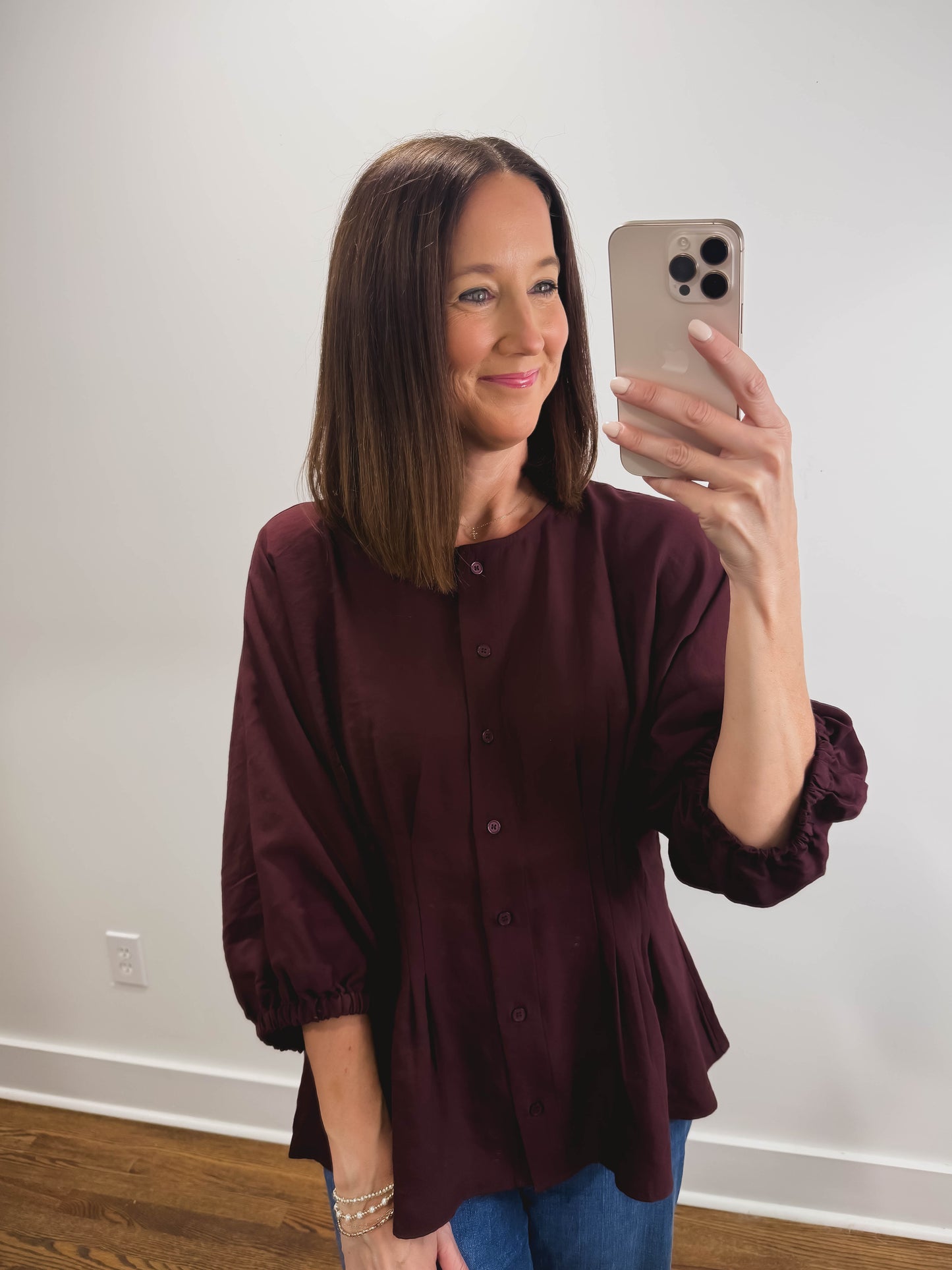 The Josie Top in Burgundy