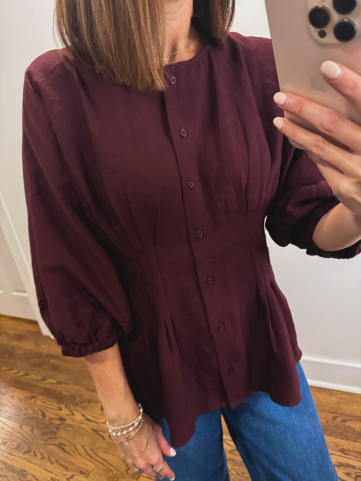 The Josie Top in Burgundy