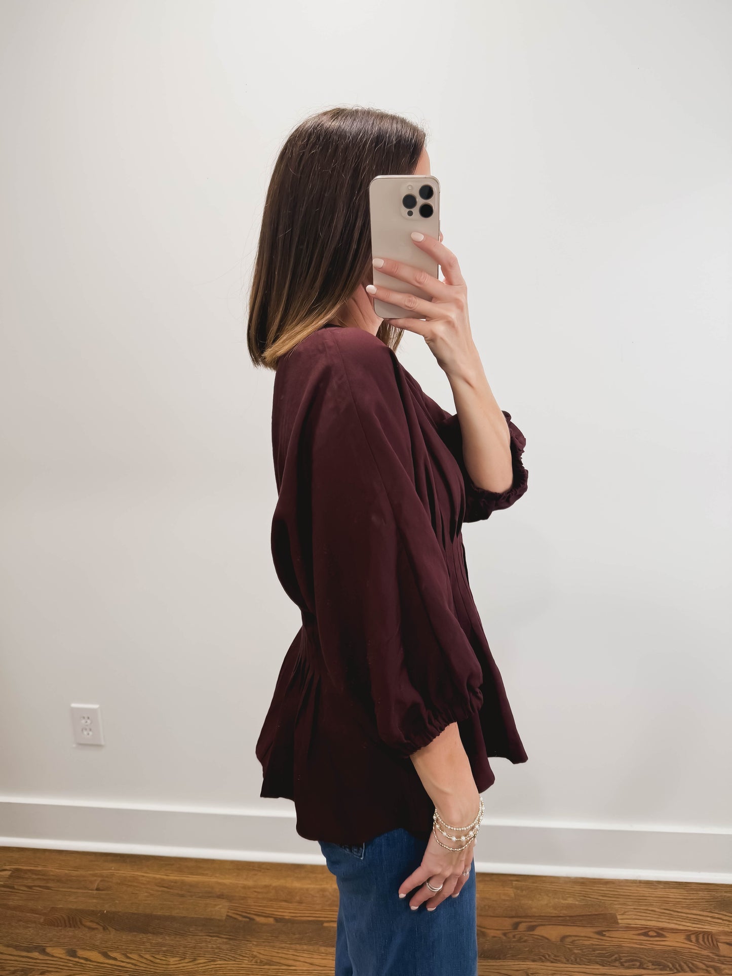 The Josie Top in Burgundy