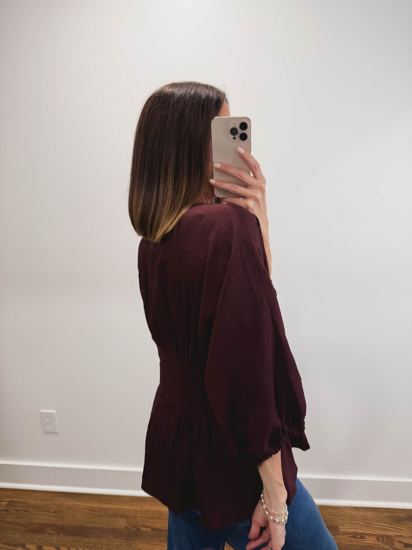 The Josie Top in Burgundy