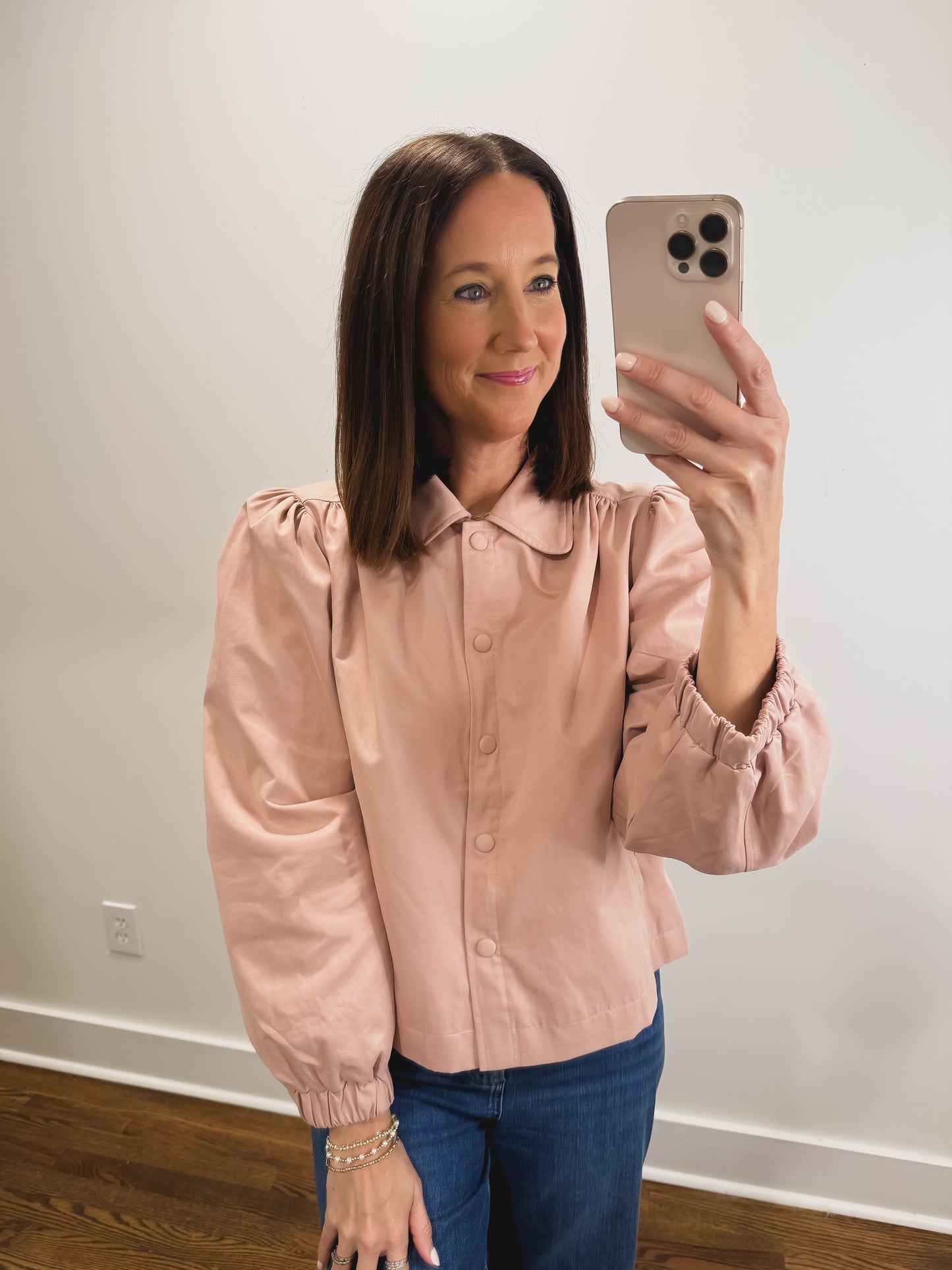 The Primrose Collared Jacket in Blush