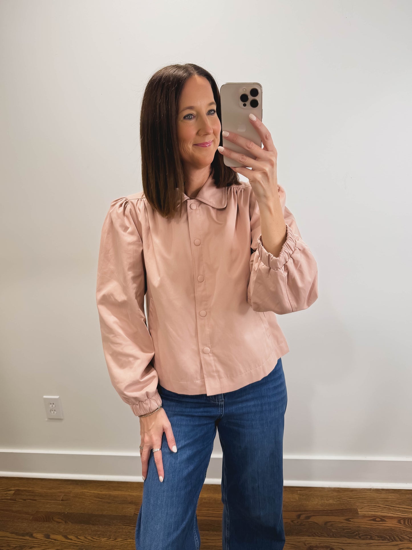 The Primrose Collared Jacket in Blush