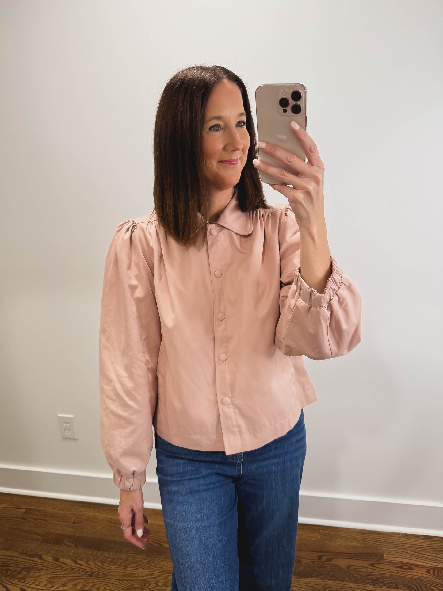 The Primrose Collared Jacket in Blush
