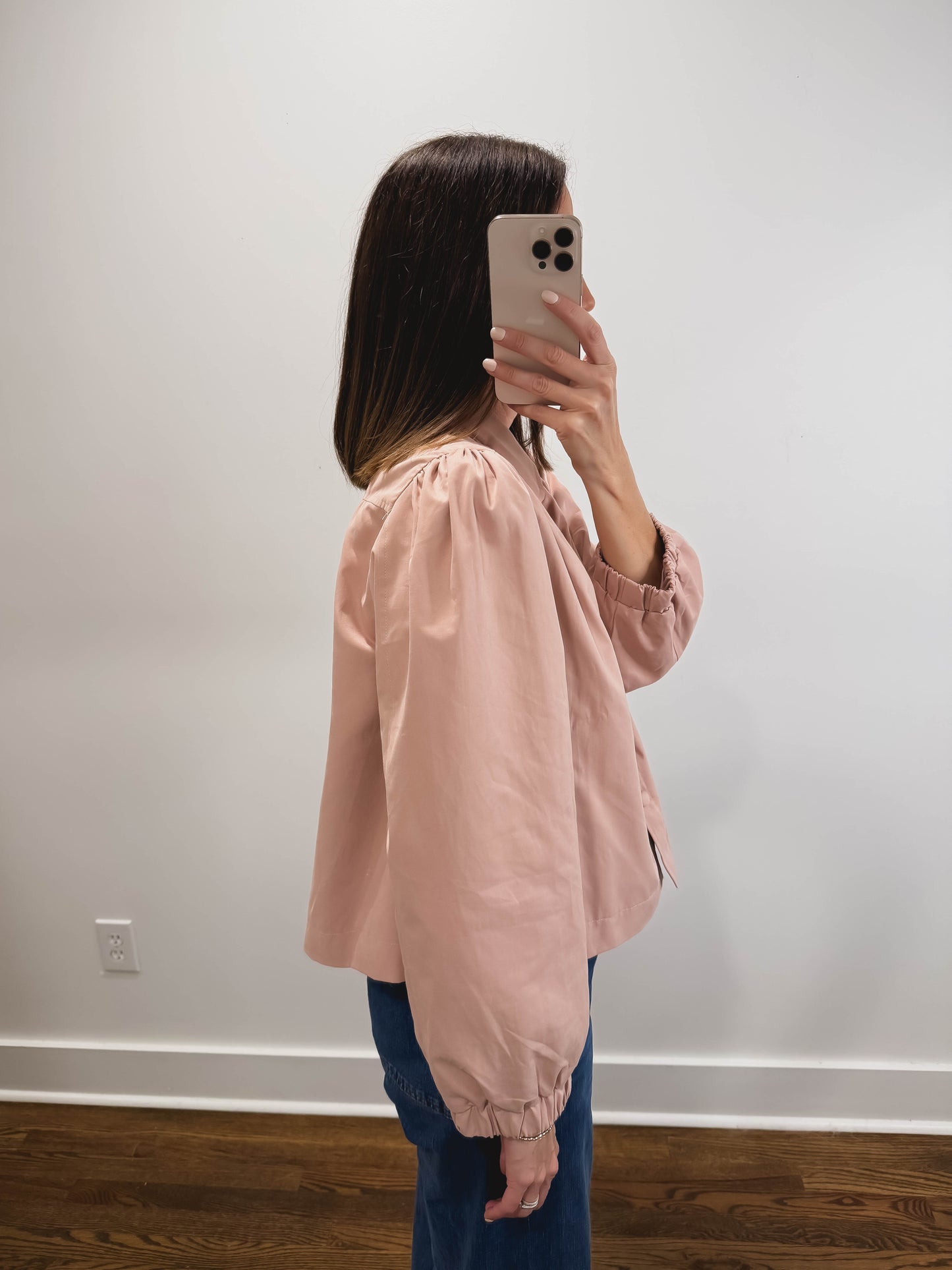 The Primrose Collared Jacket in Blush