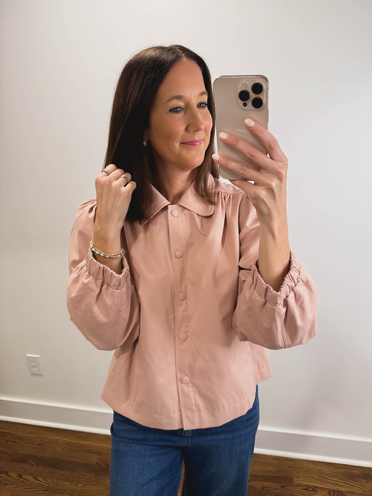 The Primrose Collared Jacket in Blush