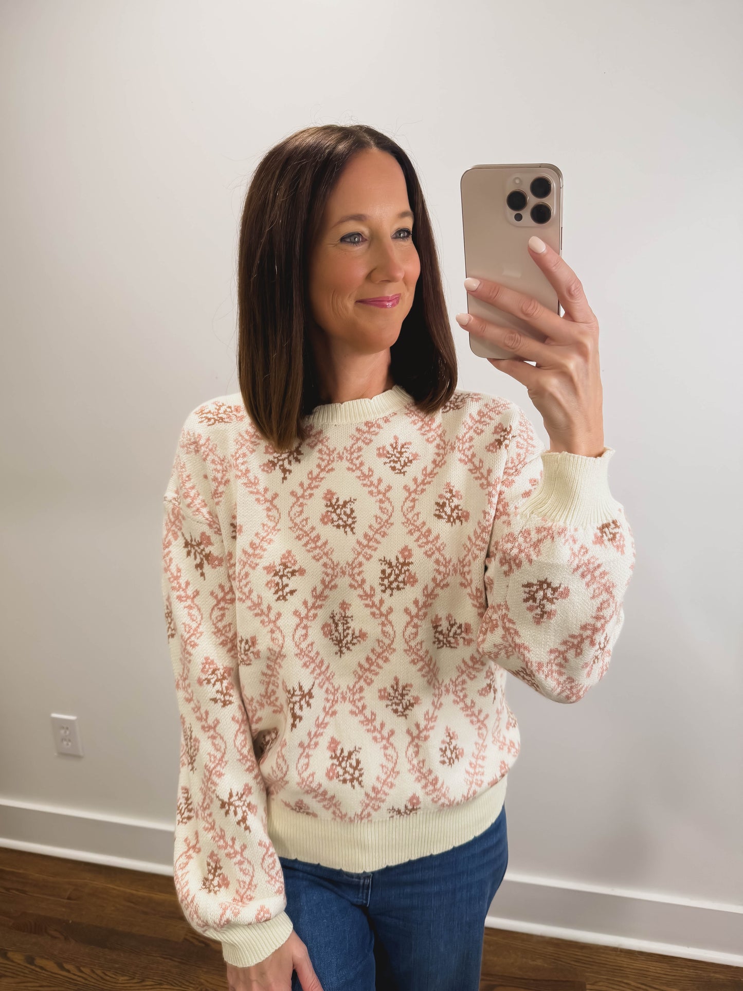 The Sweetbriar Floral Sweater in Pink