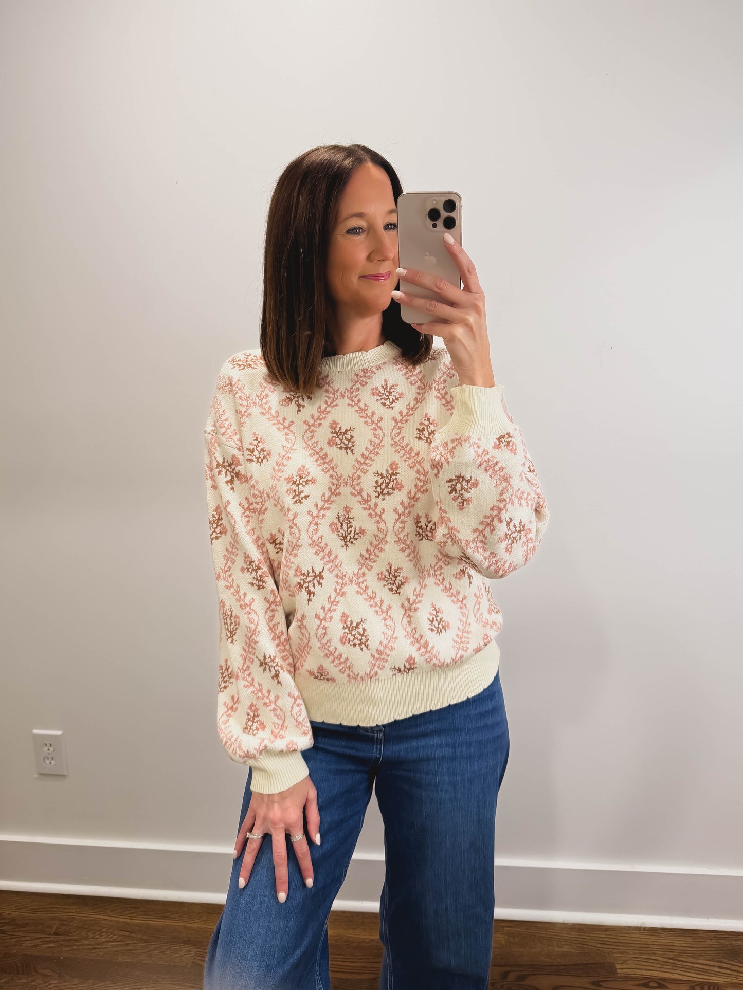 The Sweetbriar Floral Sweater in Pink