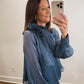 The Cornflower Ruffle Neck Blouse