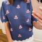 The Juliet Floral Sweater in Blue