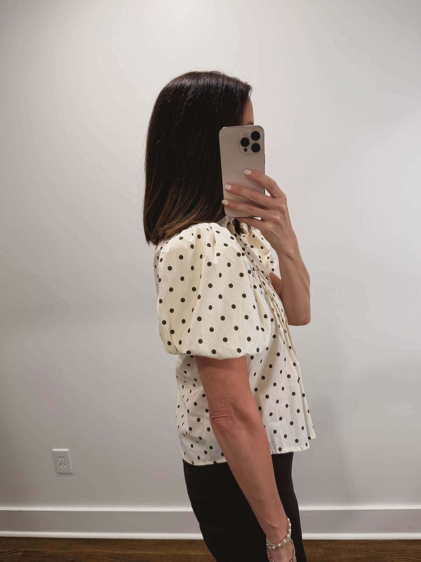 The Hazelnut Dot Blouse