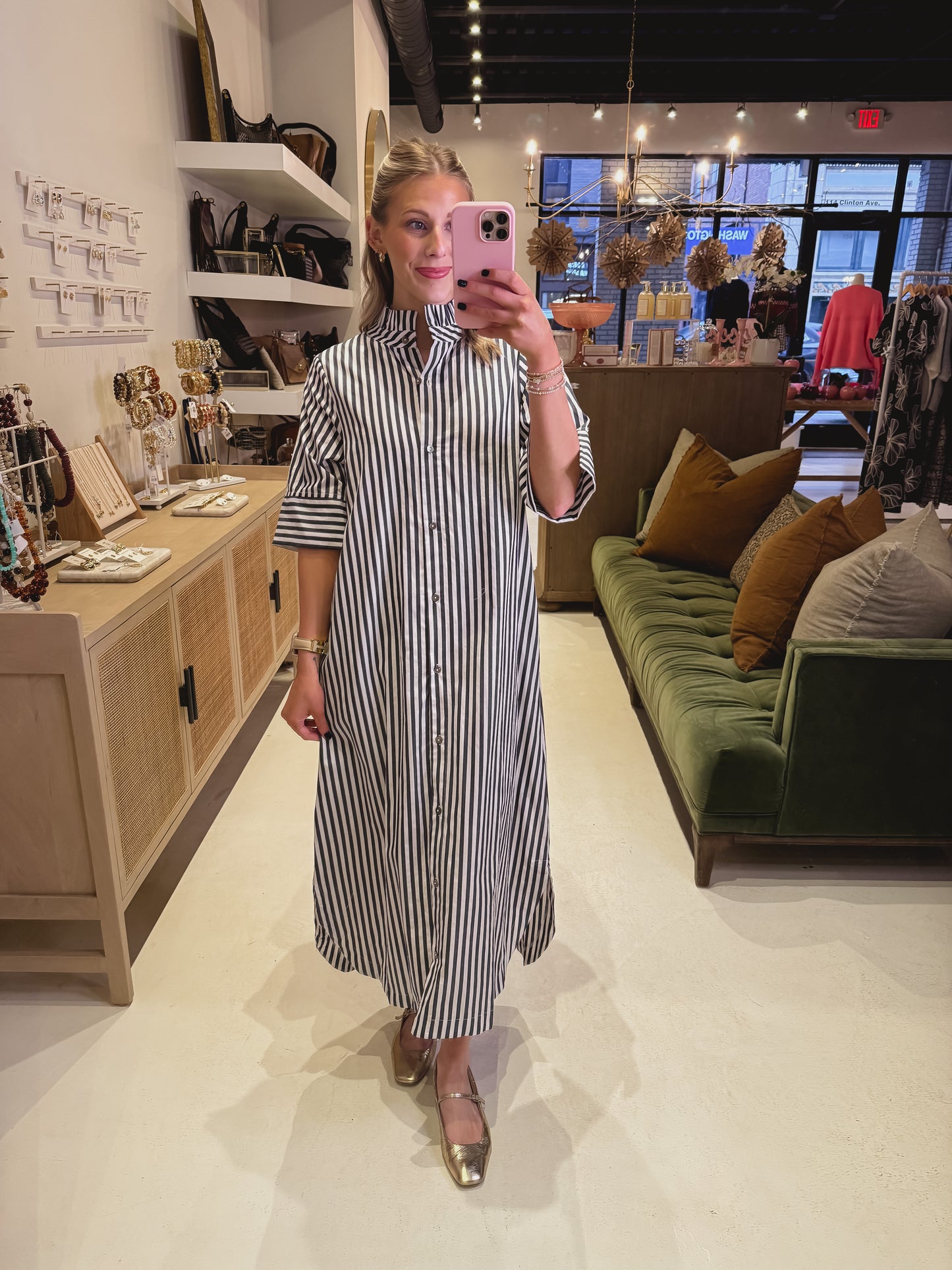 The Ruffled Collar Dress in Navy