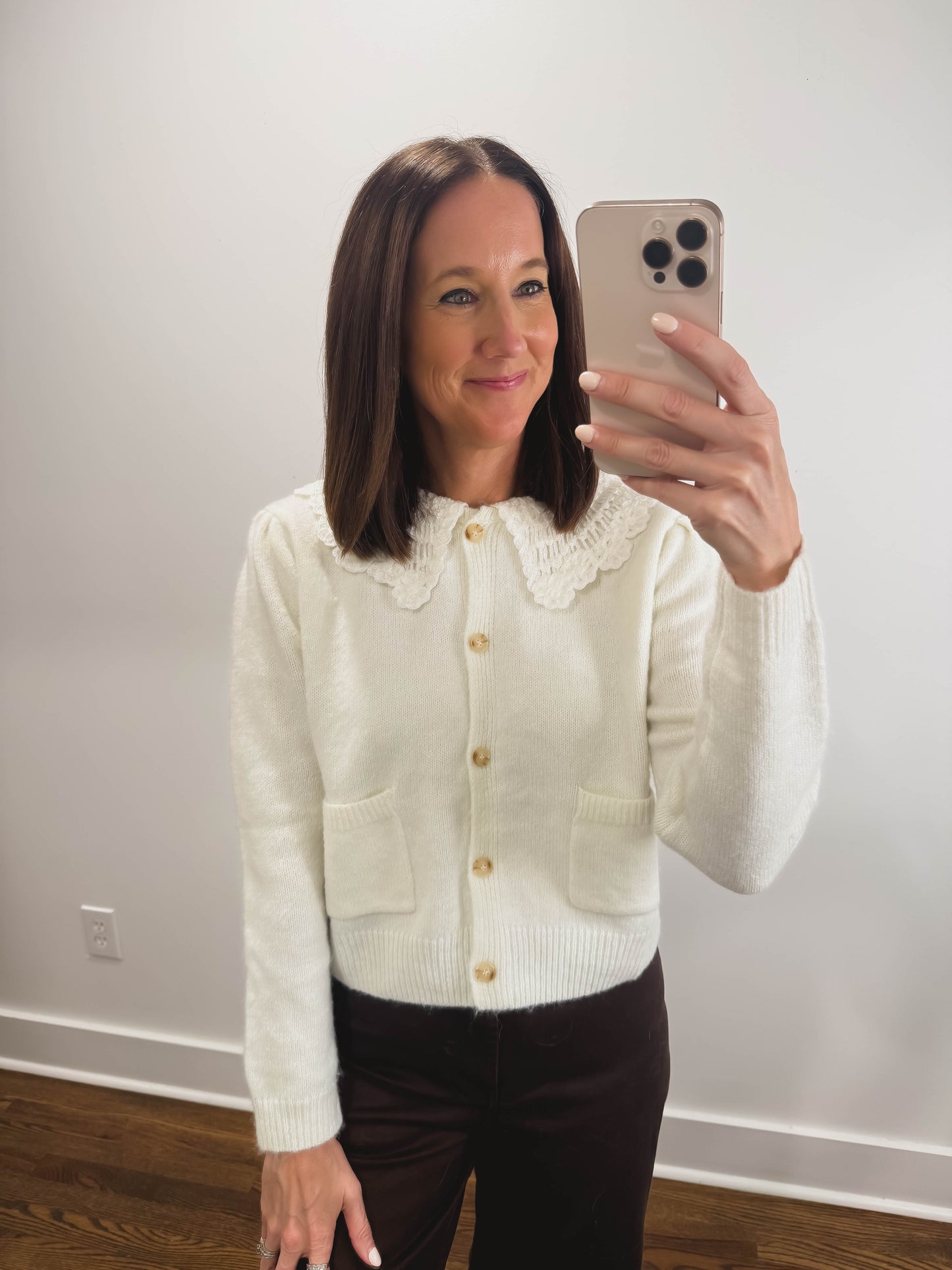 The Adeline Lace Collar Cardigan