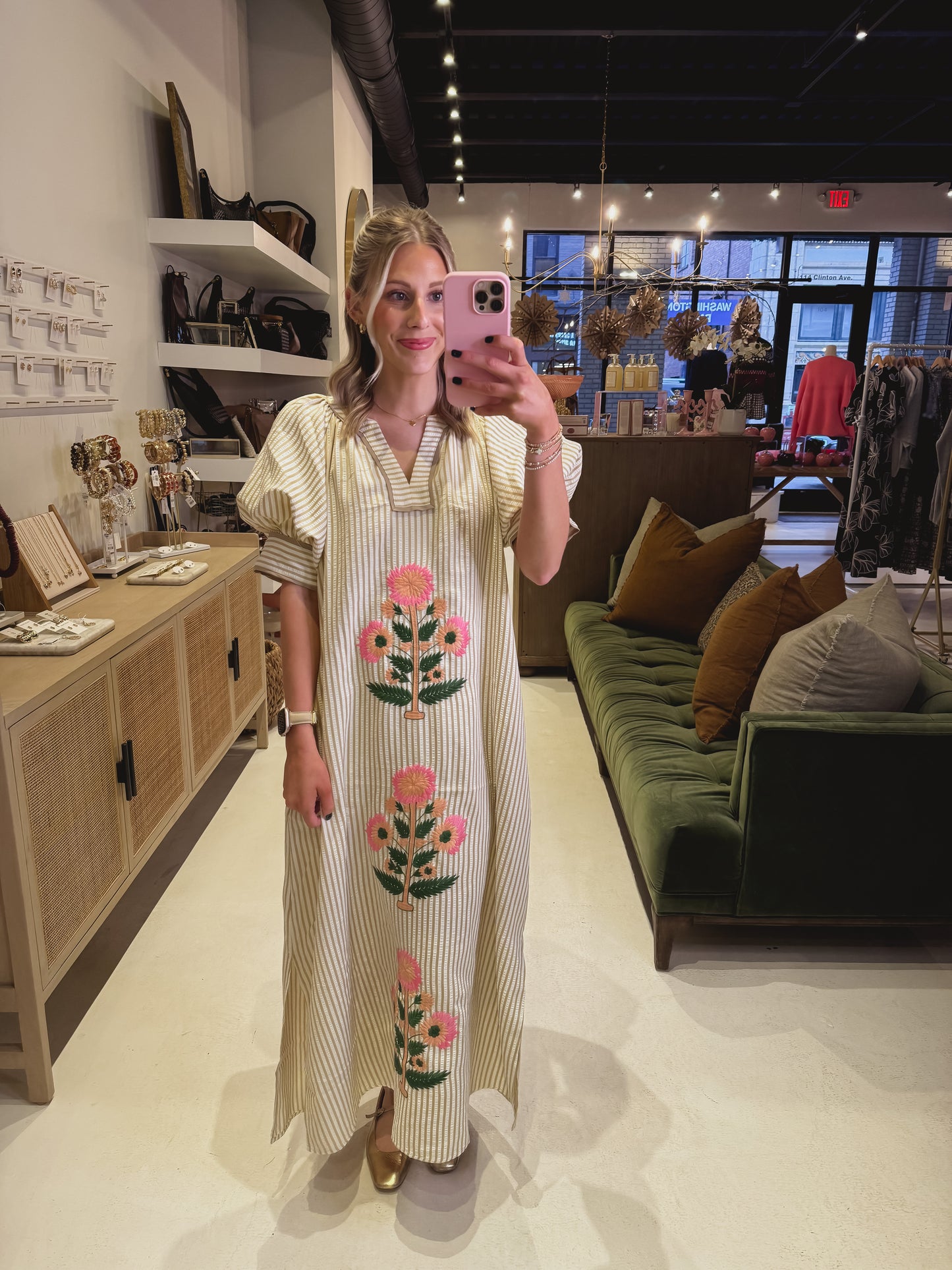 The Flower Dress in Oatmeal