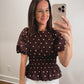 The Clara Dot Peplum Top