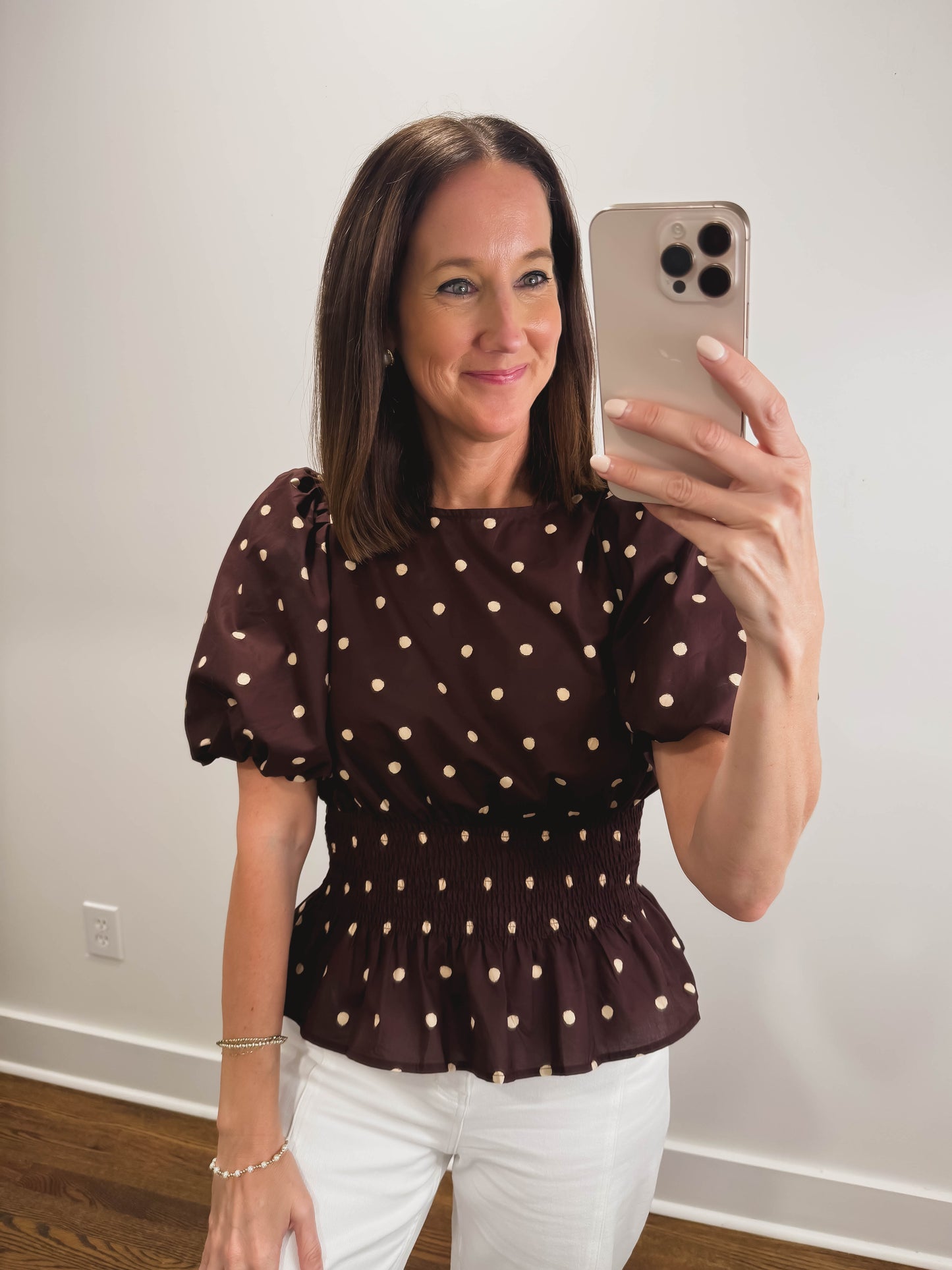 The Clara Dot Peplum Top