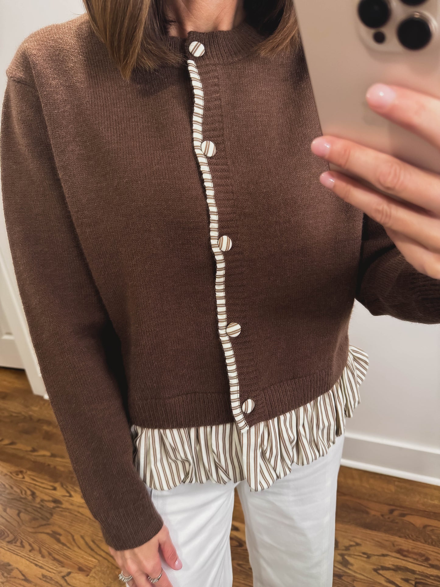The Cider Stripe Trim Sweater