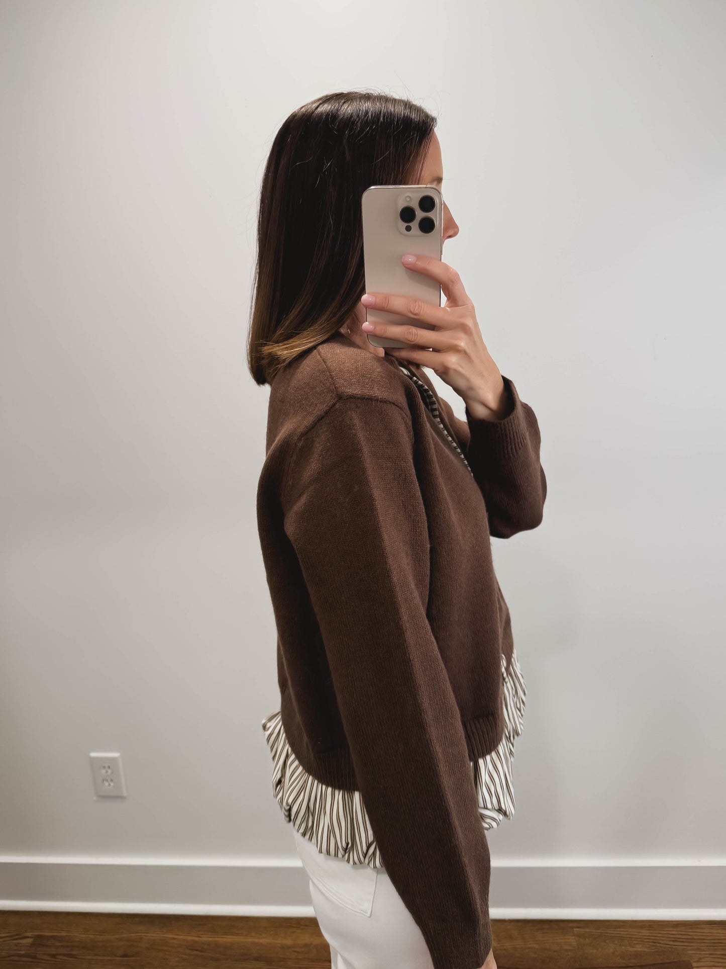 The Cider Stripe Trim Sweater