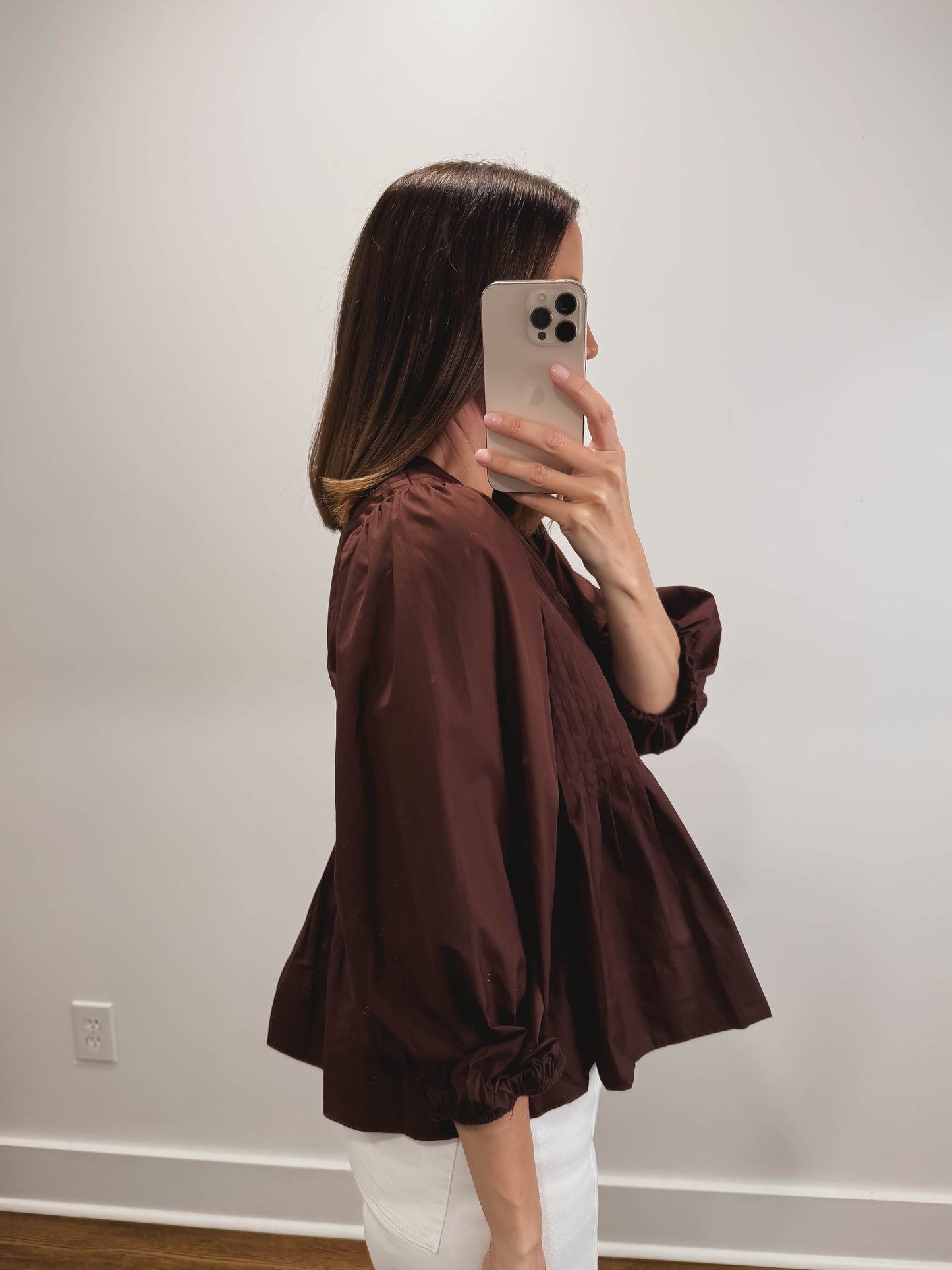 The Praline Pintuck Top