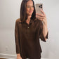 The Candlelight Blouse in Brown
