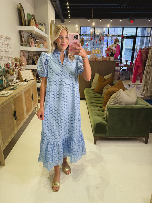 The Blue 3D Floral Dress