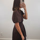 The Sable Dress | Brown Cutwork Eyelet Mini Shirt Dress