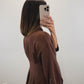 The Pecan Dress | Brown Gold Button Mini Shirt Dress