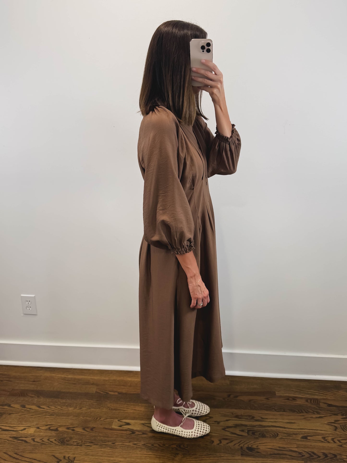 The Vivienne Dress | Brown Long Sleeve Maxi Dress