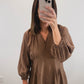 The Vivienne Dress | Brown Long Sleeve Maxi Dress