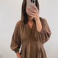 The Vivienne Dress | Brown Long Sleeve Maxi Dress