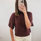 The Juniper Knit Top in Brown