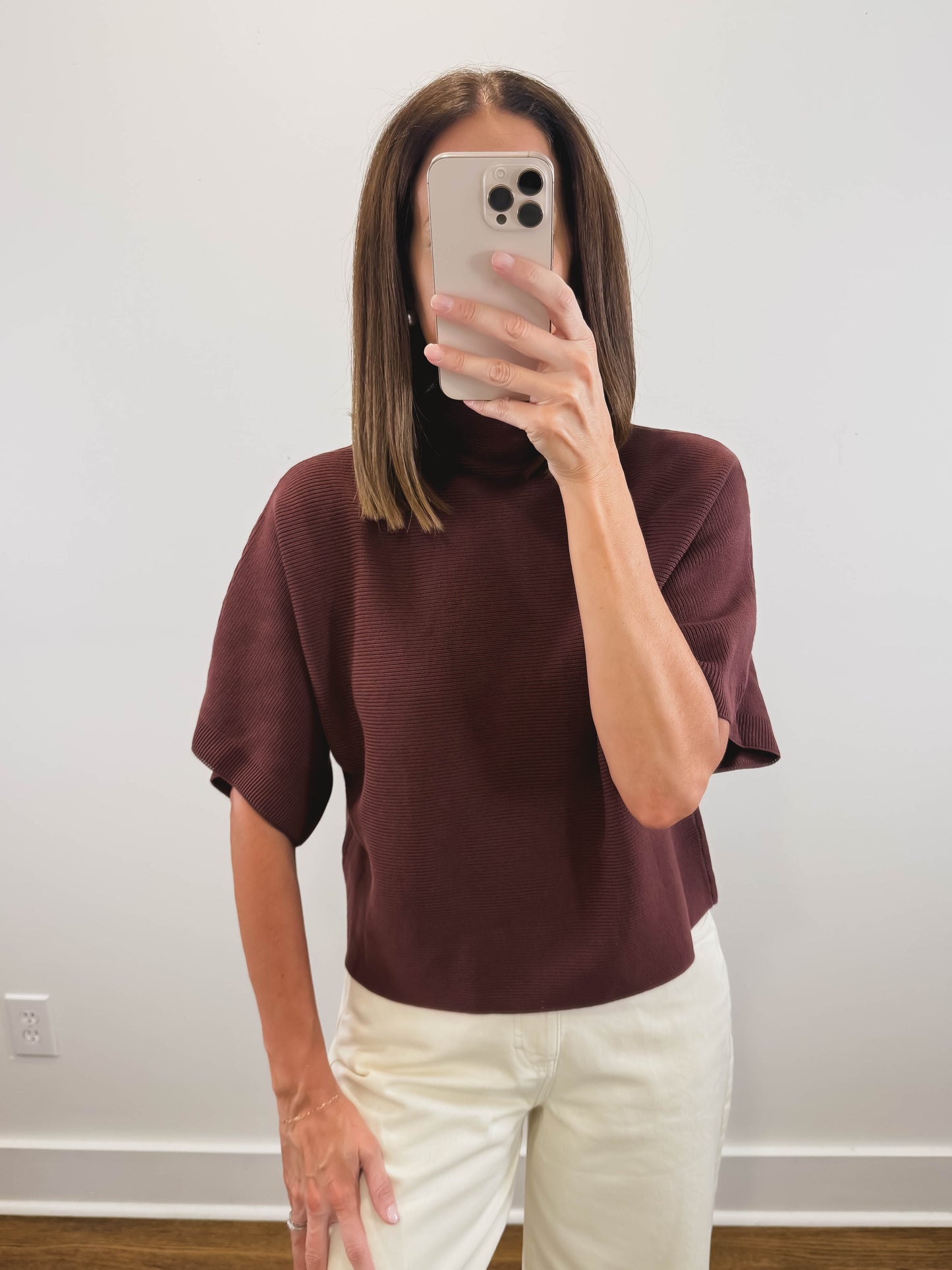 The Juniper Knit Top in Brown