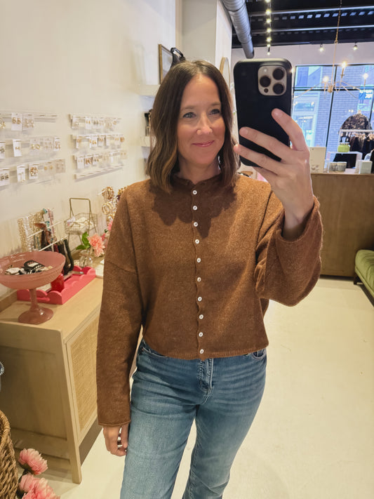 The Piper Cardigan in Brown