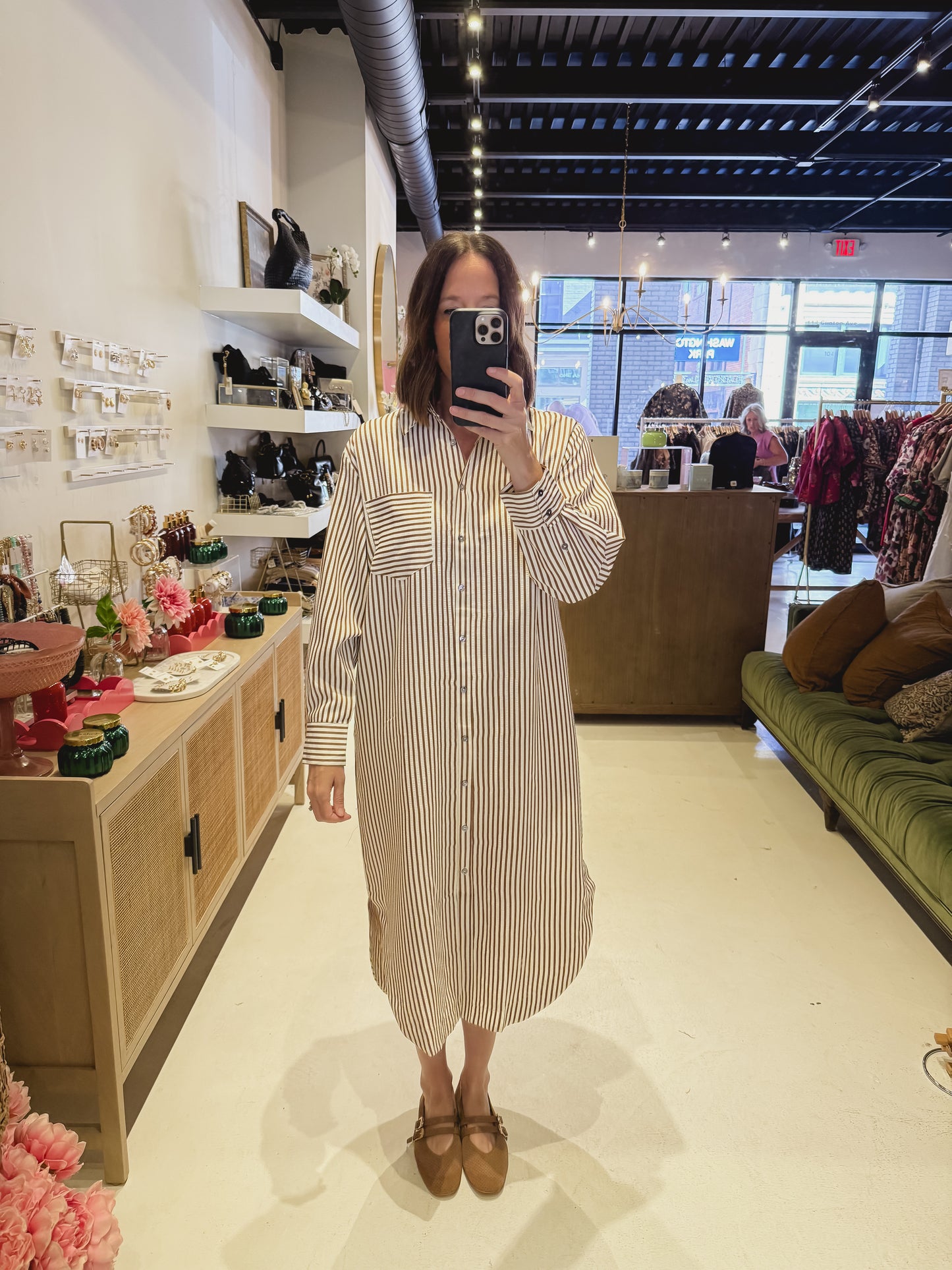 The Collared Striped Shirt Dress