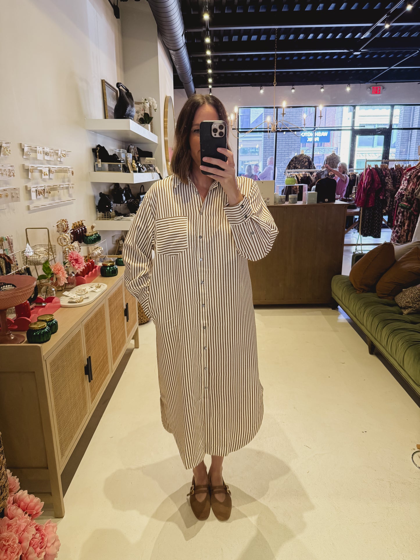 The Collared Striped Shirt Dress