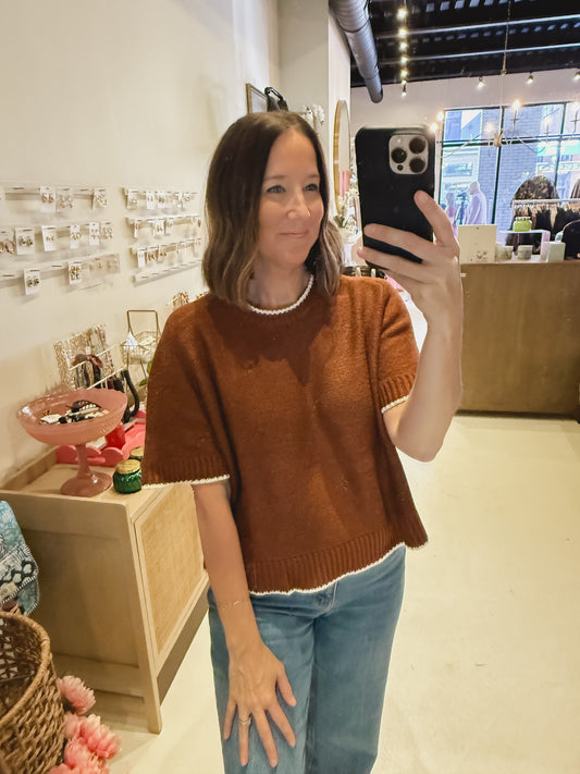 The Pumpkin Spiced Short Sleeve Sweater