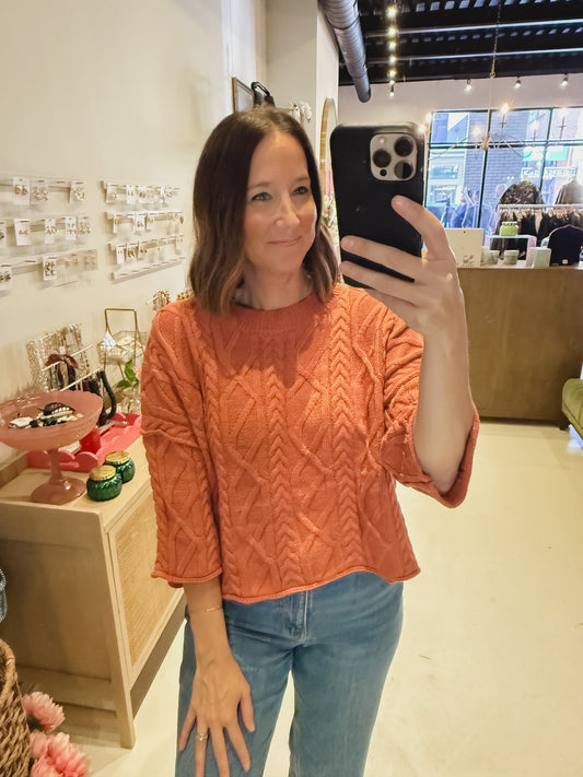 The Pumpkin Cable Knit Sweater
