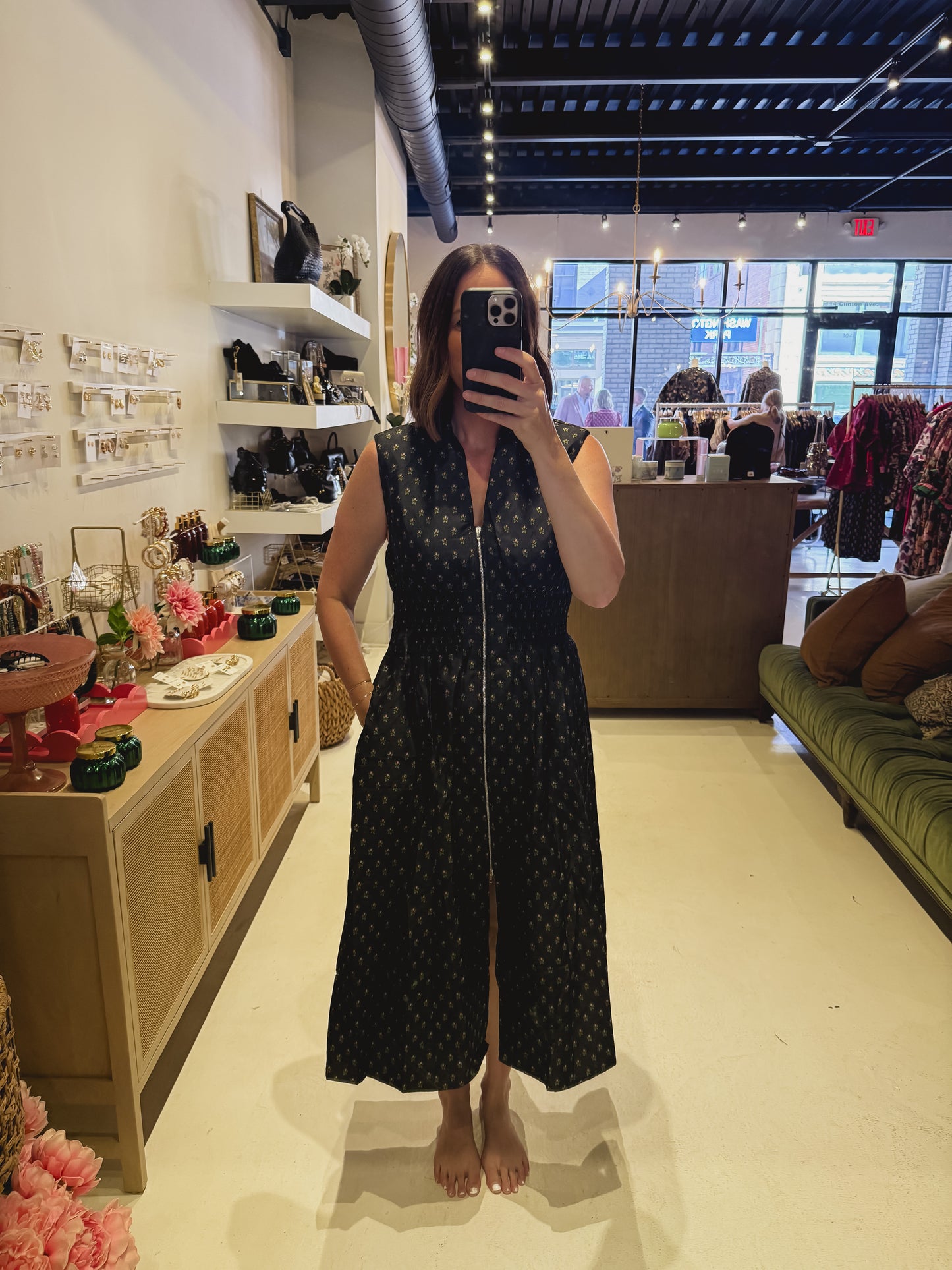 The Rebecca Zip Up Midi Dress