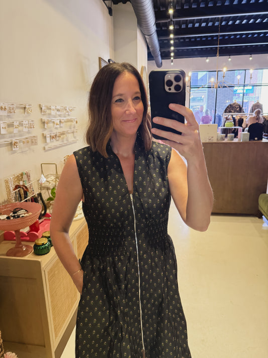 The Rebecca Zip Up Midi Dress