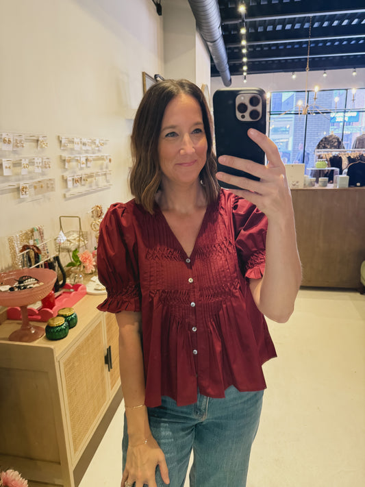 The Burgundy Walk Top
