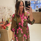 The Brown and Pink Floral Dress